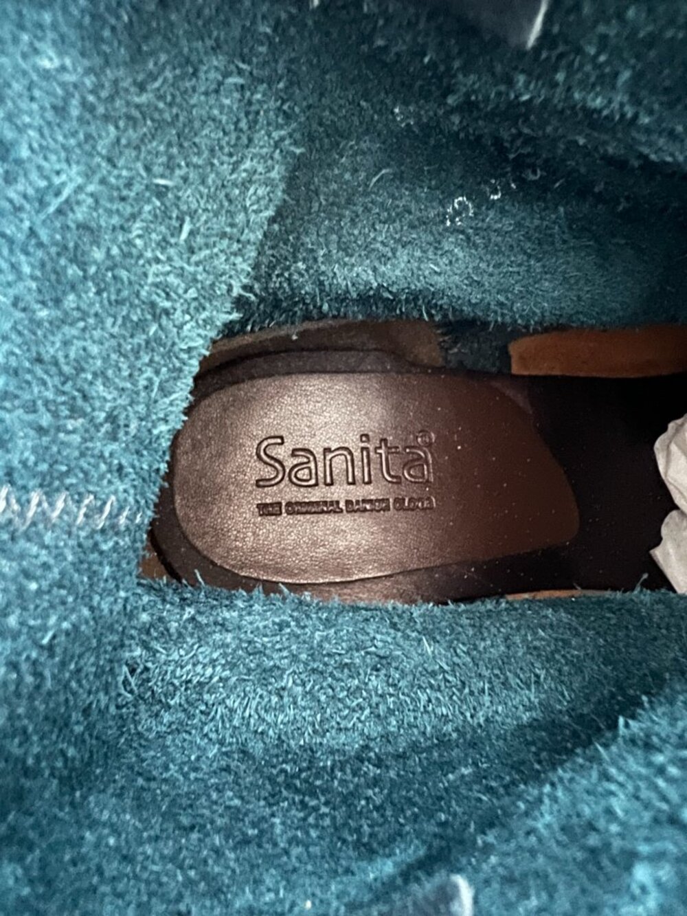 Sanita boots clog booties blue leather platform block heel wood 40 9.5 10 Viva - Picture 14 of 14